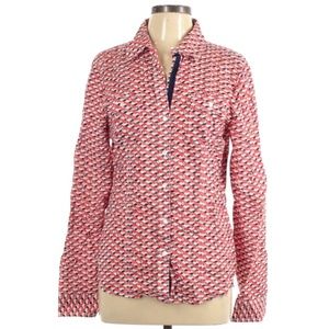 Creme Fraiche Melissa Luxury Resort Wear Shirt Top L RARE